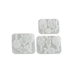 3-piece Easter silicone mold set featuring rabbit, egg and star shapes for DIY resin crafts