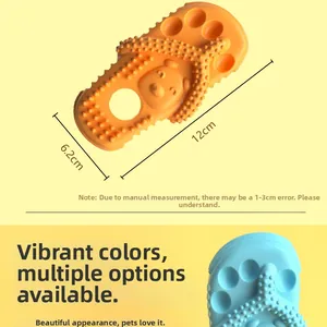 Detail view of flip-flop dog chew toy with 12cm dimensions and textured cleaning surface