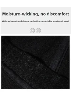 Detail of the widened sweatband on winter baseball cap with moisture-wicking fabric