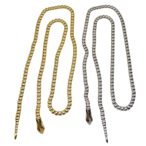 Punk style snake shaped metal waist chains in gold and silver finish for women