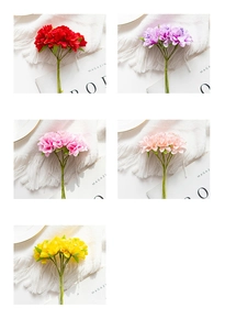 Close-up of assorted artificial silk flower bouquets in vibrant multi-color options