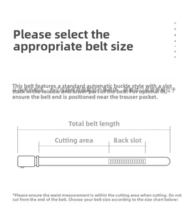 Detailed guide on measuring and cutting the adjustable automatic buckle leather belt for men