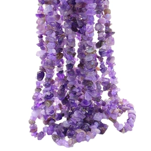 Natural purple amethyst irregular crushed stone bead necklaces for DIY jewelry making