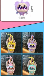 Vue détaillée des variantes de porte-clés squishy pop-eye pour soulager le stress