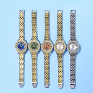 Montres quartz de luxe pour femmes Orlando en acier et cristal avec cadrans colorés