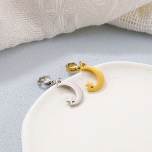 Stainless Steel Star Moon Pendant With Lobster Clasp DIY Jewelry Making Charm Accessories Polished