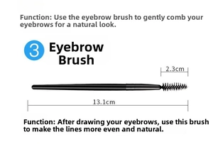 Detail of professional 13.1cm eyebrow spoolie brush with spiral nylon bristles