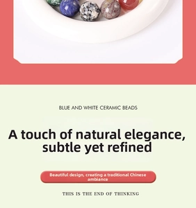 Detailed macro view of 20mm blue and white ceramic beads with glazed texture for DIY jewelry
