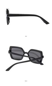 Detailed side and back views showing the hinges of square black pearl kids sunglasses