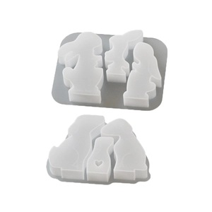Stampo in silicone a forma di coniglio per candele e figurine in gesso fai da te