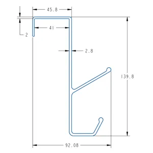 Detailed dimension guide showing the height and width of this portable desk bag hook