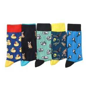 Chaussettes À Motifs Animaux Dessins Animés Coton Panda Corgi Canard Décontracté Unisexe Hommes Femmes