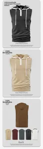 Detail of hooded sports vest showing breathable pineapple grid fabric and button neckline