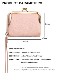 Detailed size parameters and internal structure of the soft PU leather card holder