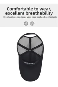Detail view of breathable mesh panels and adjustable back strap on the summer baseball cap