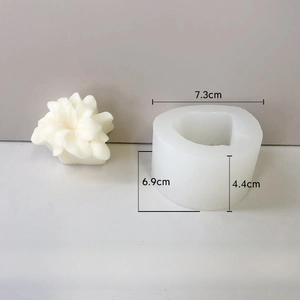Floral silicone mold for candle DIY with detailed product size and weight specifications