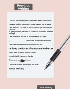 Detailed shot of cartoon erasable gel pen with 0.5mm tip showing smooth black ink flow