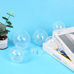 Set of 8 transparent spherical silicone molds in various sizes for DIY resin crafts
