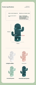 Detailed view of cactus toothbrush holder with 9.9x7.6cm dimensions and 3.5cm ring size