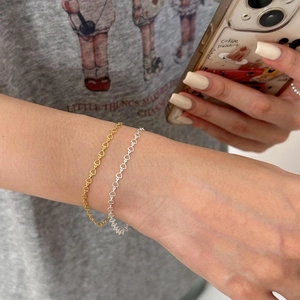 925 Sterling Silver Heart Chain Bracelet For Women Minimalist Fashion Geometric Sweet Jewelry Gift Adjustable