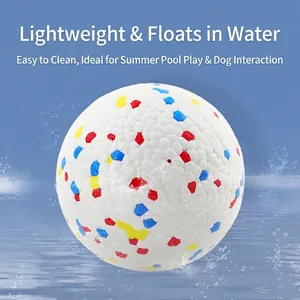 High buoyancy waterproof foam dog ball toy with colorful dots for pool fetch play
