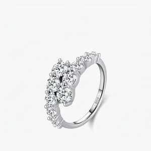 925 Sterling Silver Ring Intertwined Sparkling Cubic Zirconia Elegant Fashion Wedding Jewelry For Women