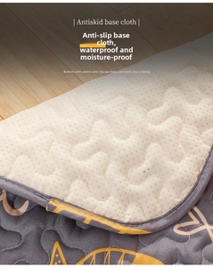Detail of waterproof non-slip pet bed base with anti-moisture rubber dots and grey piping