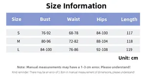 Size information table for the strapless ruched mesh dress with bodycon fit measurements