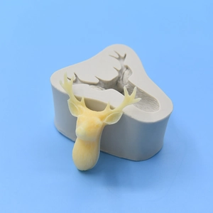 Christmas reindeer head silicone mold for DIY cake baking and handcrafted soap making