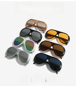 Collection of oversized aviator sunglasses in multiple colors and tinted lenses