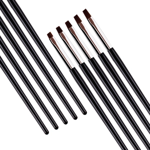 Professional 5-piece black handle nail art brush set for UV gel and French manicure lines