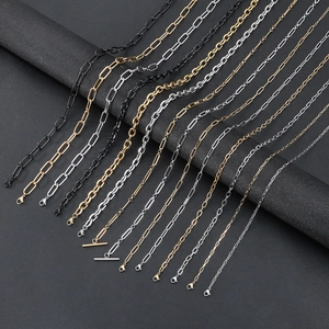 Minimalist Paperclip Chain Necklace Stainless Steel Waterproof Non Fading Jewelry For Women Men