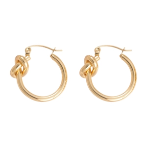Boucles d'oreilles rondes nouées en acier inoxydable doré au design minimaliste