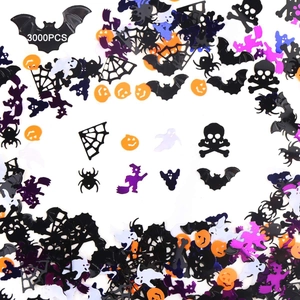 Halloween Confetti Sequins Ghost Bat Spider Web Skull Pumpkin Plastic For Party Table Decorations DIY Crafts