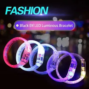 Multi-colored LED glow bracelets in pink, blue, purple and yellow for concert events