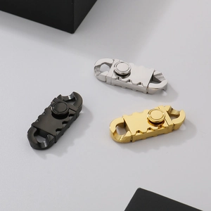 Detail of stainless steel magnetic jewelry clasps in gold, silver, and gun black finishes