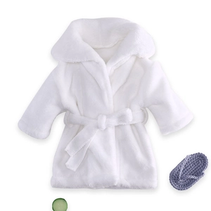 Newborn Baby Photography Props Flannel Bathrobe Towel And Slippers Infant Photo Shoot Costume Soft Plush Outfit