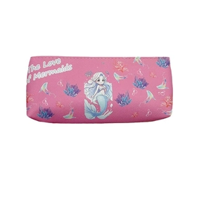 Pink mermaid astronaut pencil case with large capacity and cartoon underwater pattern