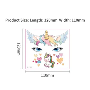 Unicorn animal face temporary tattoo stickers for kids party, 120mm x 110mm size