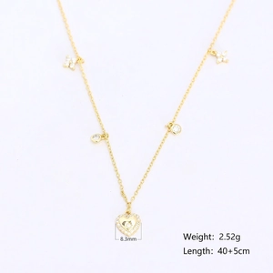 S925 silver heart pendant necklace with shimmering zircon stones on a gold chain