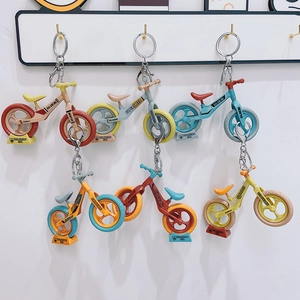 Balancing Bicycle Keychain Plastic Metal Mini Bike Model Hanging Ornament For Bag Backpack Creative Novelty Gift