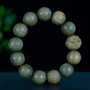 Ethnic Style Sandalwood Pixiu Beaded Bracelet Vintage Hand Carved Bloodwood Lion Buddha Beads Wood Bracelet For Men Women