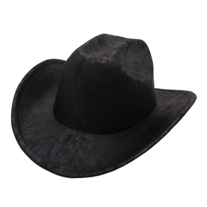 Vintage Western Cowboy Hat Distressed Texture Wide Curved Brim Retro Jazz Cap For Outdoor Men Women