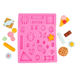 Silikonform mit Herz- und Bonbonmotiven für DIY-Schokolade und Fondant-Zubehör