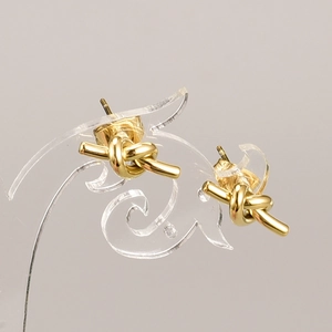 Knot Stud Earrings Titanium Steel 18K Gold Plated Minimalist Exquisite Retro Fashion Jewelry For Women
