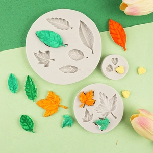 DIY leaf shaped silicone mold set for cake decorating and chocolate fondant tools