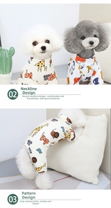 Close-up of animal print pet shirts showing the breathable fabric and round neckline