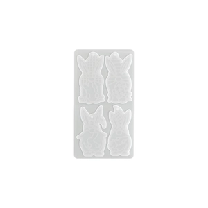 Easter bunny gnome silicone mold for DIY crafts with four unique textured designs