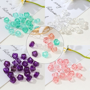 Multicolor faceted resin crystal charms for European DIY bracelets in purple and pink
