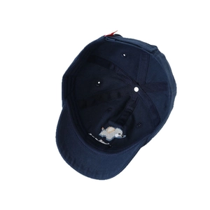 Navy blue kids cotton baseball cap with cute elephant embroidery on the inner brim